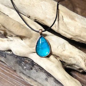 Acrylic Art Pendant Necklace 18"